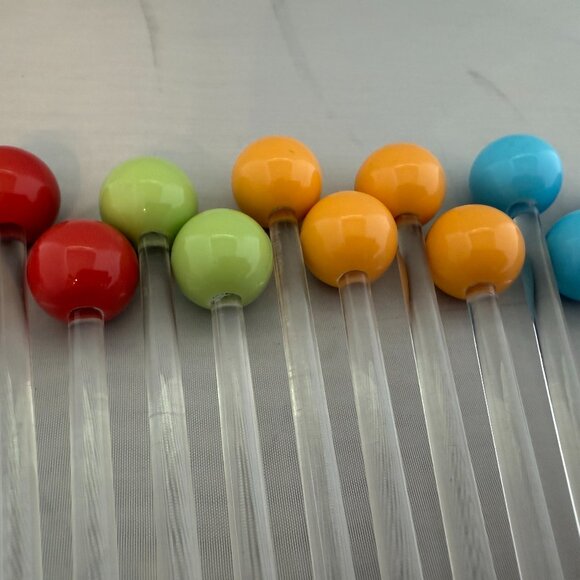 Vintage 25 Swizzle Sticks Cocktail Mixer Drink Stirrers plastic/Lucite? 7” - Picture 3 of 5